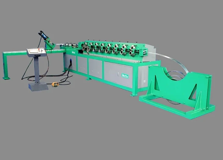 Màquina elèctrica de formació de conductes rodons de xapa metàl·lica i màquina rotativa elèctrica